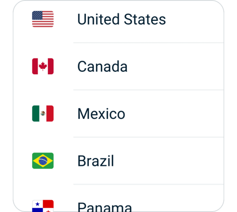 Kuailian connect step 2, choose VPN server location